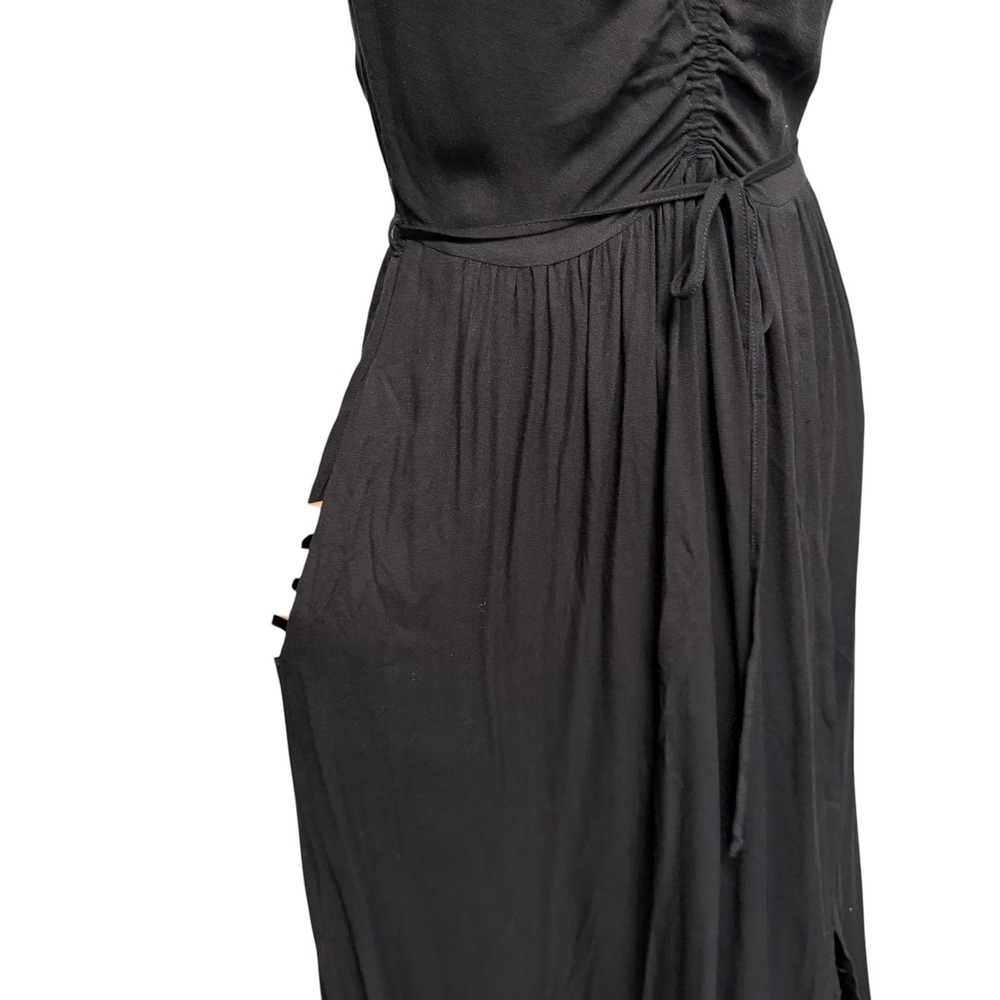 Young Fabulous & Broke Maxi Dress Women S Basque Ruched Slit YFB Minimalist LBD - Picture 3 of 12
